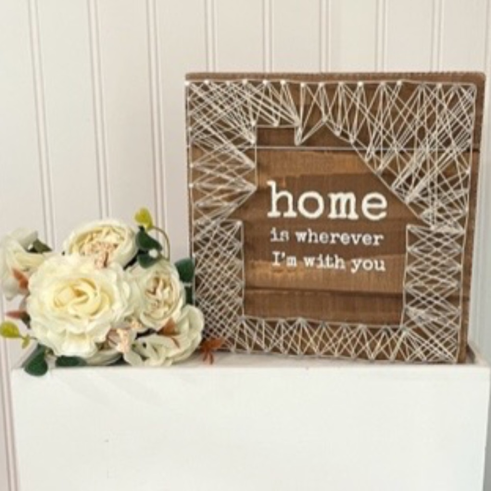 New String Art Home Is Wherever I'm With You Plaque